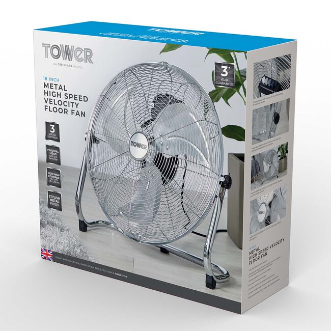 Tower 18" High-Speed Velocity Floor Fan